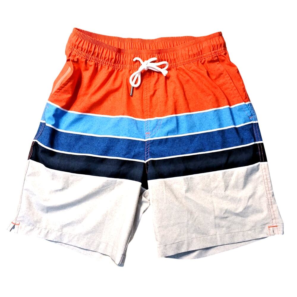 Nautical Swim Trunks Mens Sz S Red Blue Coastal Beach Boat Boardshorts Vintage